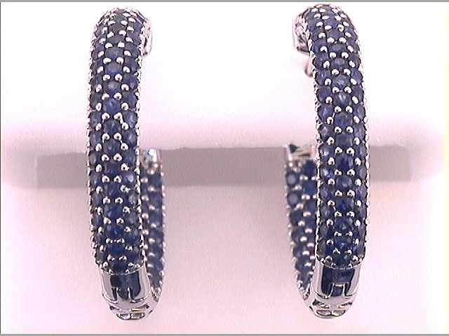 3 1/5CTW-DIA SAPPHIRE HOOPS