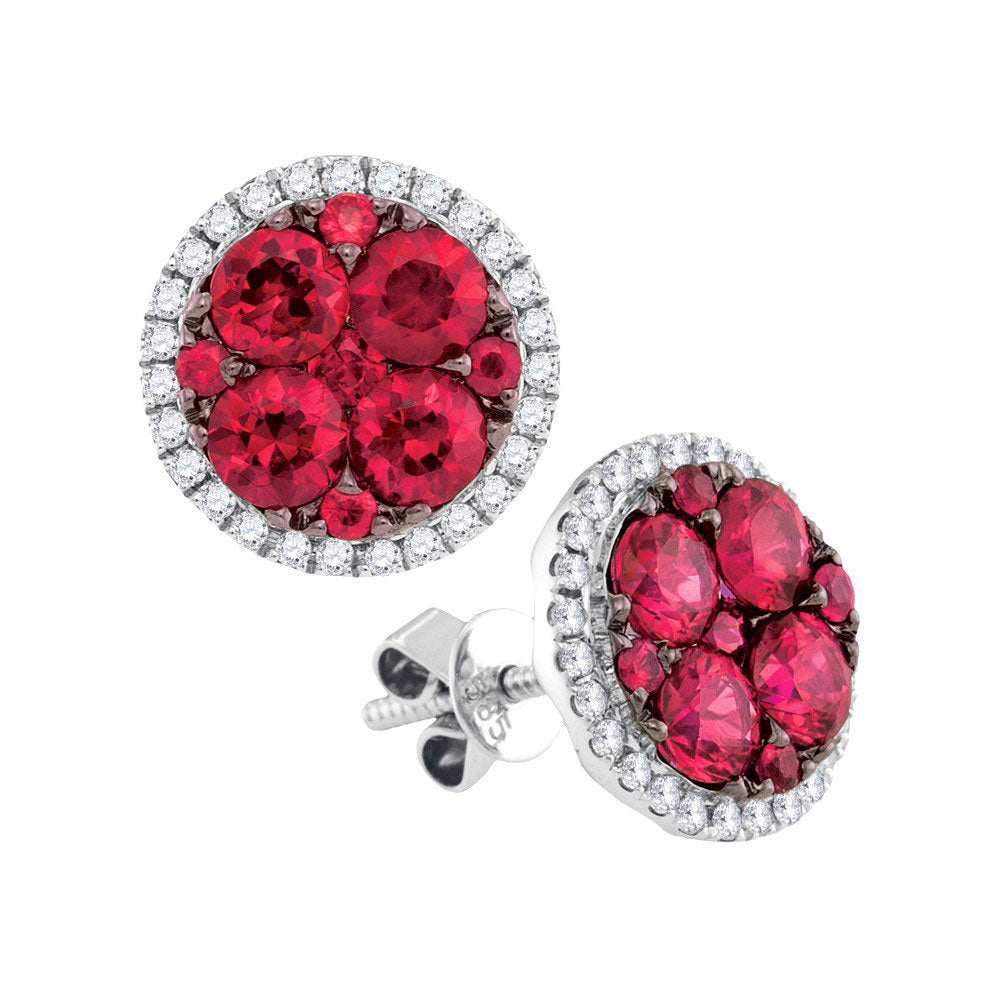 2  7/8CTW-DIA RUBY FASHION EARRINGS