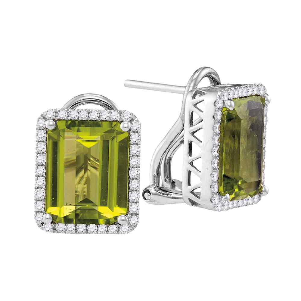 1/3CTW-DIA 5  1/3(MIN)CT PERIDOT EARRING