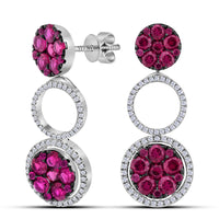 Load image into Gallery viewer, 3/8 Cttw-DIA 3  CT-RUBY EARRINGS

