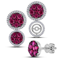 Load image into Gallery viewer, 3/8 Cttw-DIA 3  CT-RUBY EARRINGS
