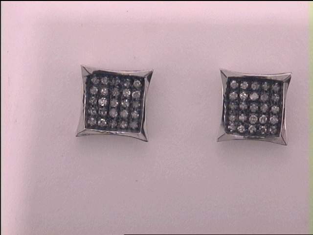 1/6CT-DIA MICRO-PAVE UNISEX EARRING