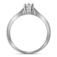 Load image into Gallery viewer, Sterling Silver Womens Round Diamond Solitaire Bridal Wedding Engagement Ring 1/20 Cttw
