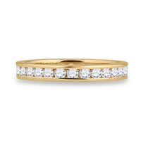 Load image into Gallery viewer, 14kt Yellow Gold Womens Machine Set Round Diamond Eternity Wedding Band 1.00 Cttw
