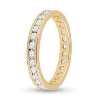 Load image into Gallery viewer, 14kt Yellow Gold Womens Machine Set Round Diamond Eternity Wedding Band 1.00 Cttw
