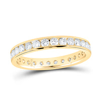 Load image into Gallery viewer, 14kt Yellow Gold Womens Machine Set Round Diamond Eternity Wedding Band 1.00 Cttw
