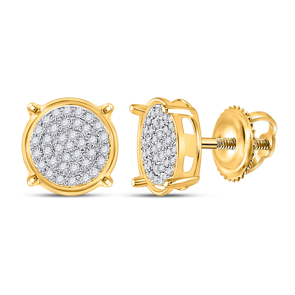 1/8CT-DIA CN MICRO-PAVE UNISEX EARING