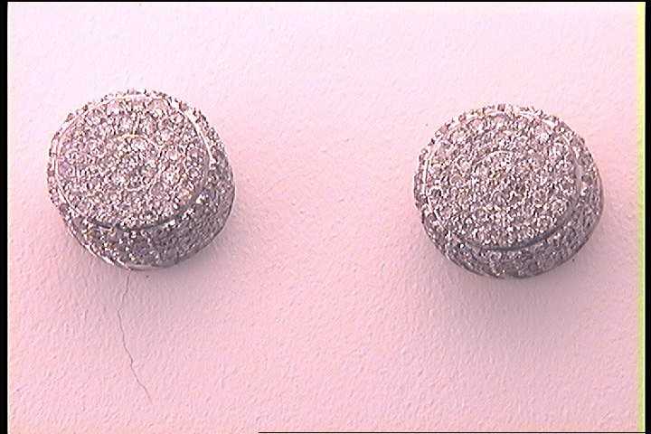 1/2CT-DIA CN MICRO-PAVE ROUND SHAPE EARRING