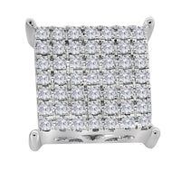 Load image into Gallery viewer, 10kt White Gold Womens Round Diamond Square Cluster Stud Earrings 3/4 Cttw
