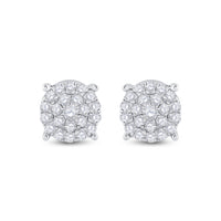 Load image into Gallery viewer, 10kt White Gold Womens Round Diamond Cindy&#39;s Dream Cluster Earrings 1-1/2 Cttw
