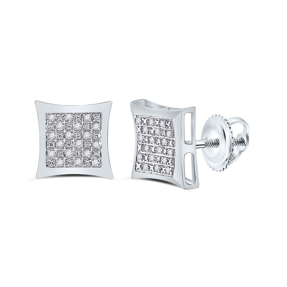 1/12CT-DIA P3 MICRO-PAVE SQUARE EARRING