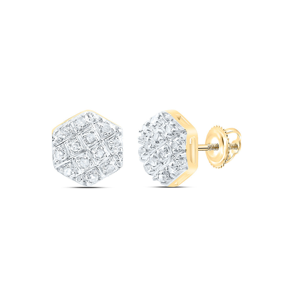 1/10 CT-DIA P3 MICRO-PAVE HEXAGON EARRING