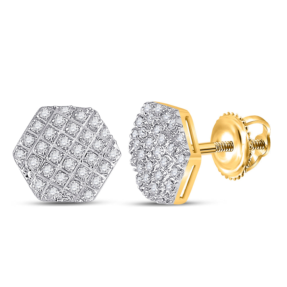1/6 CT-DIA P3 MICRO-PAVE HEXAGON EARRING