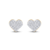Load image into Gallery viewer, 1/6CT-DIA P3 MICRO-PAVE GIFT HEART EARRING

