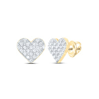 Load image into Gallery viewer, 1/6CT-DIA P3 MICRO-PAVE GIFT HEART EARRING
