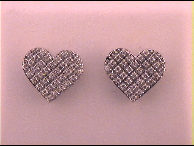 1/5CT-DIA MICRO-PAVE GIFT HEART  EARRING