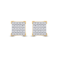 Load image into Gallery viewer, 1/6CT-DIA P3 MICRO-PAVE UNISEX SQUARE EARRING
