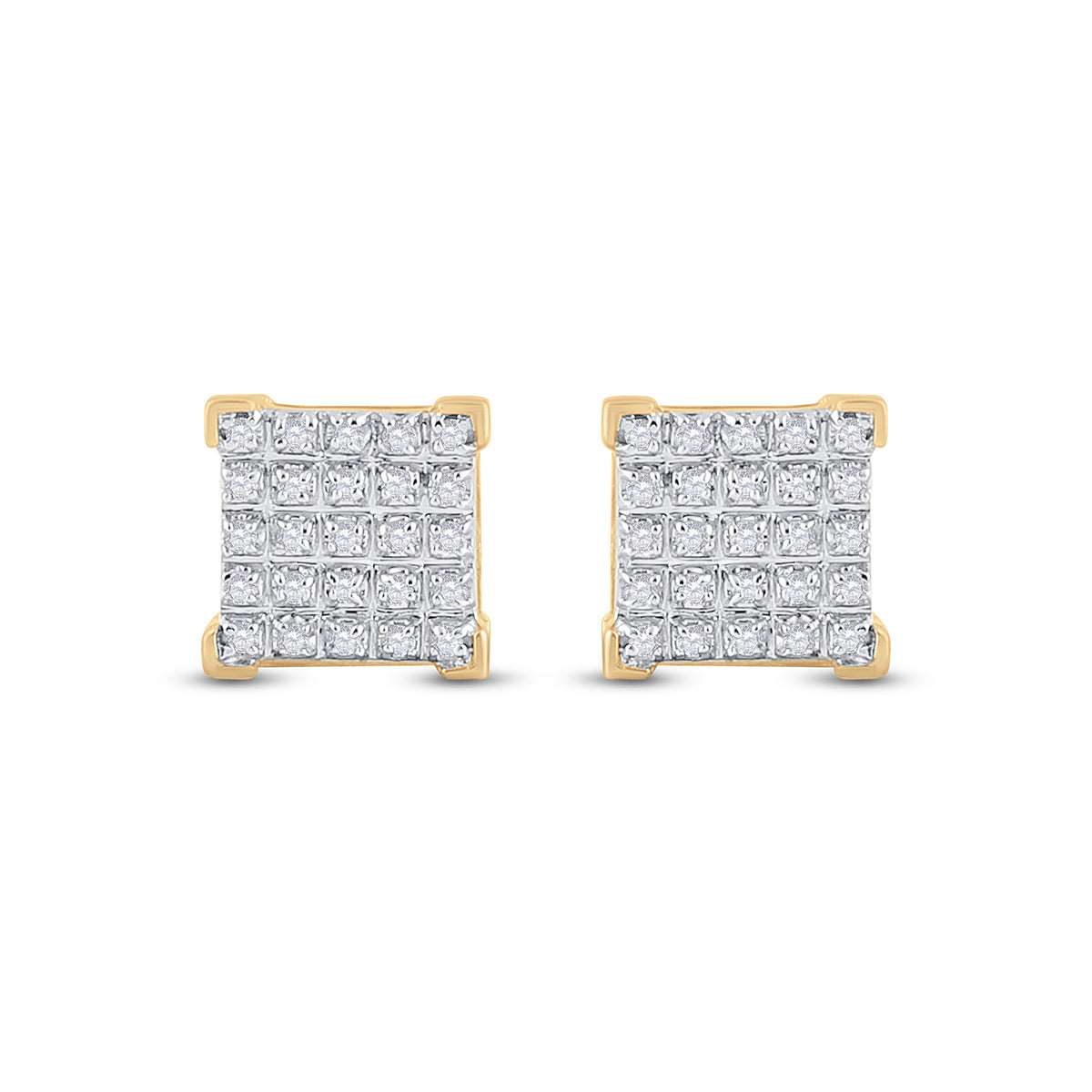 1/6CT-DIA P3 MICRO-PAVE UNISEX SQUARE EARRING