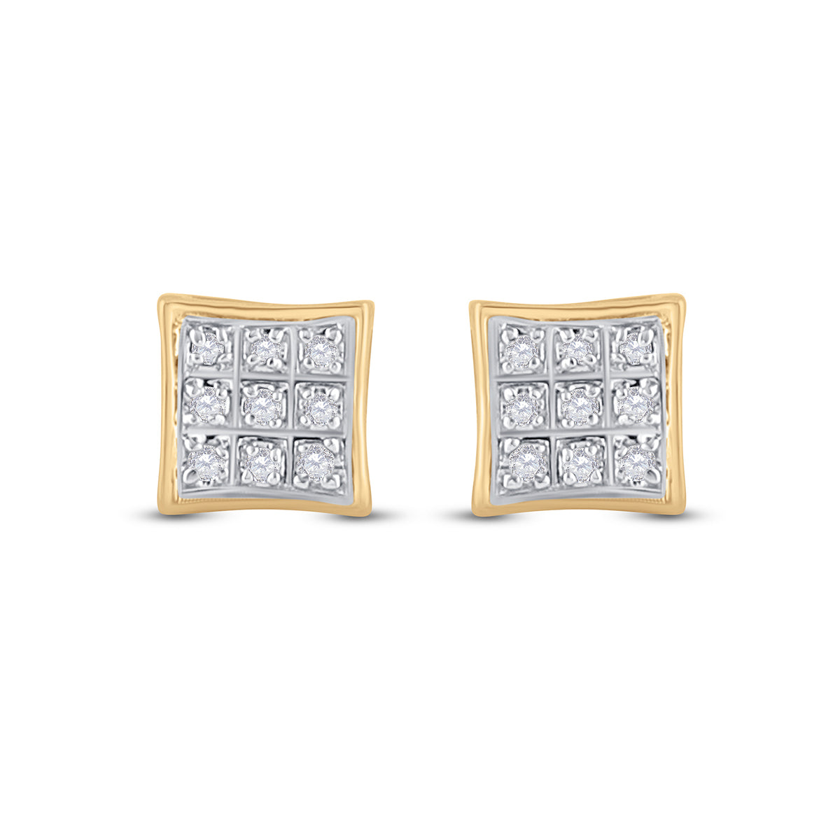 1/20CT-DIA P3 MICRO-PAVE SQUARE EARRING