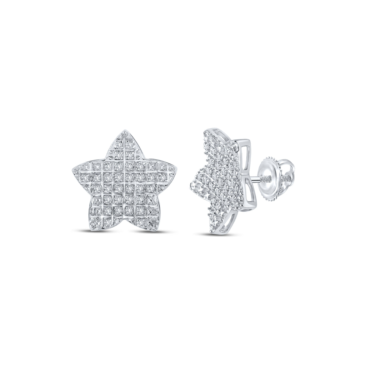 1/5CT-DIA MICRO-PAVE STAR EARRING
