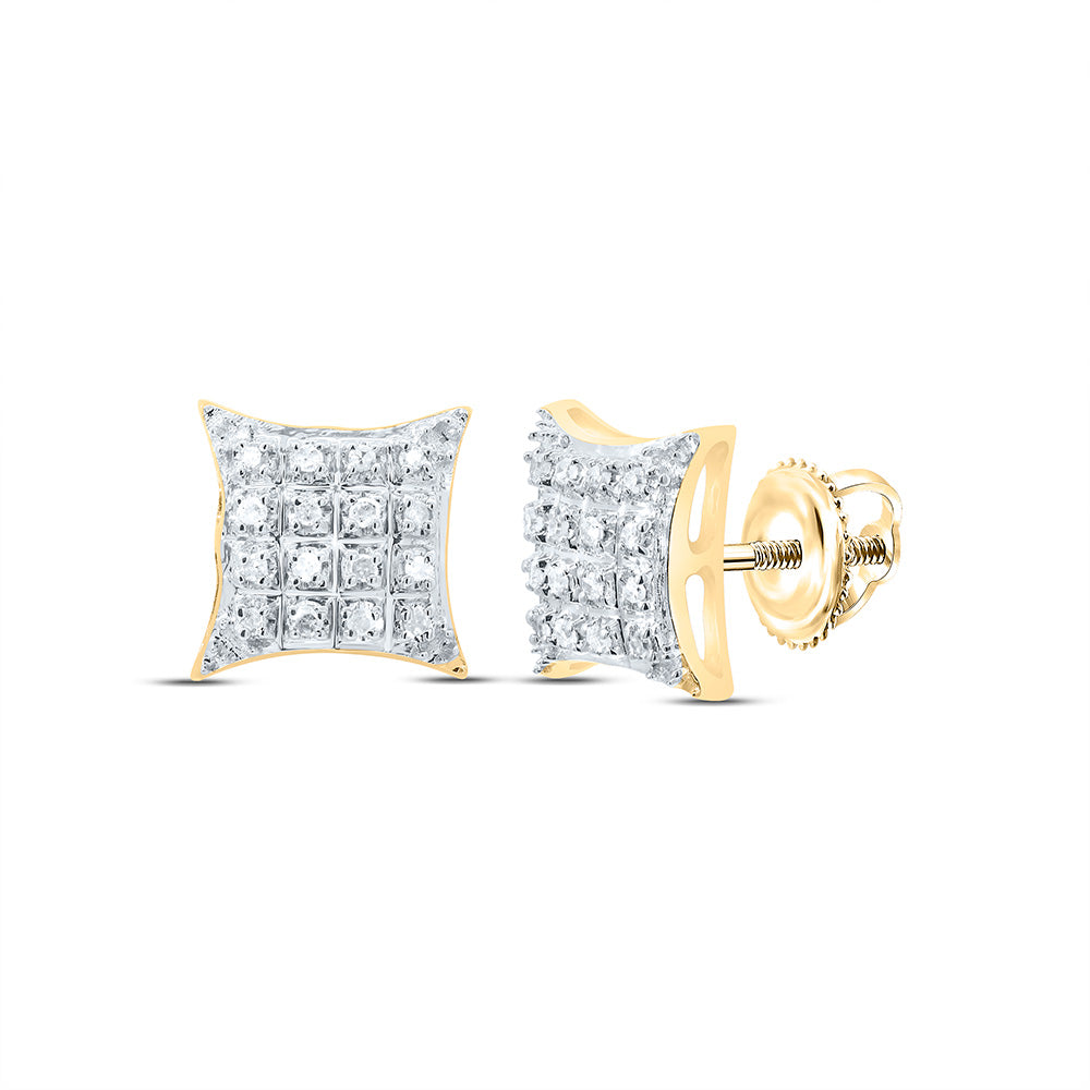 1/10CT-DIA P3 MICRO-PAVE SQUARE EARRING