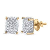 Load image into Gallery viewer, 1/3CT-DIA P3 MICRO-PAVE RECTANGLE MENS EARRING
