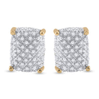 Load image into Gallery viewer, 1/3CT-DIA P3 MICRO-PAVE RECTANGLE MENS EARRING
