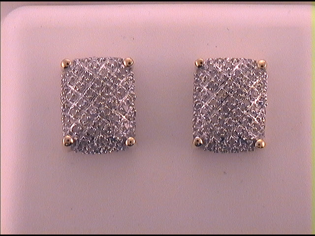 1/2CT-DIA P3 MICRO-PAVE RECTANGLE MENS EARRING