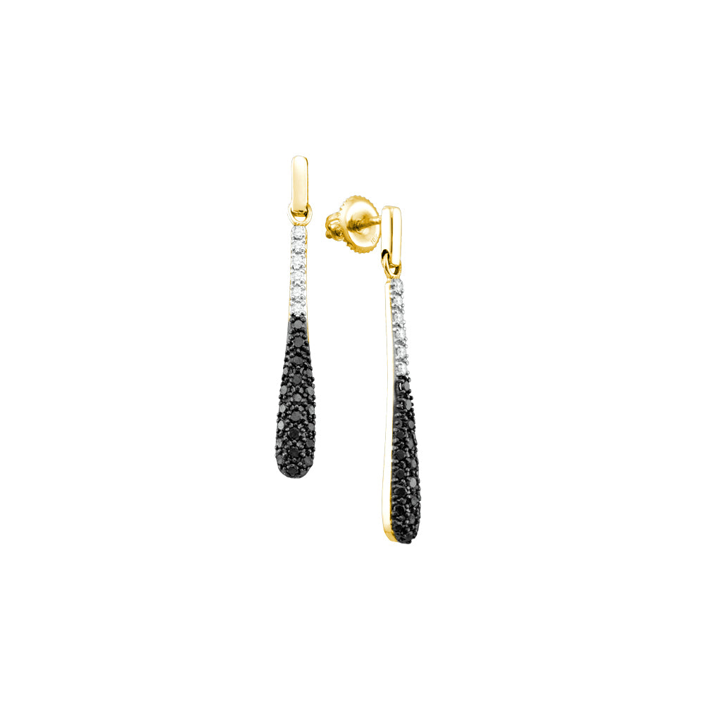 3/4CTW-DIA BLACK DIAMOND DANGLING EARRING