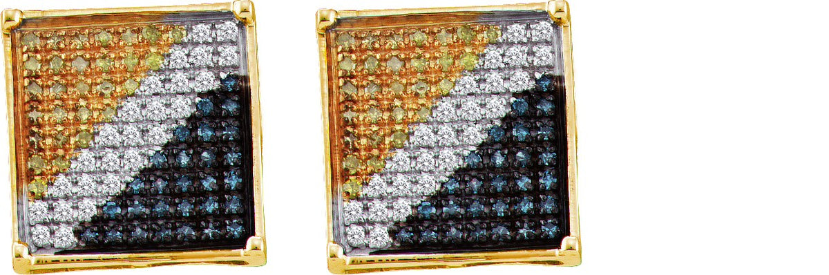 1 CTW-DIA BLUE MICRO-PAVE EARRING