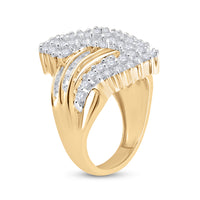 Load image into Gallery viewer, 10kt Yellow Gold Womens Round Diamond Cluster Ring 2.00 Cttw
