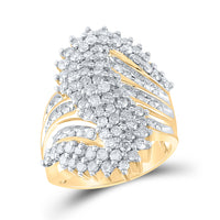 Load image into Gallery viewer, 10kt Yellow Gold Womens Round Diamond Cluster Ring 2.00 Cttw
