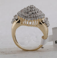Load image into Gallery viewer, 10kt Yellow Gold Womens Round Diamond Oval Cluster Ring 2.00 Cttw

