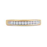 Load image into Gallery viewer, 10kt Yellow Gold Womens Round Diamond I Love You Band 1/5 Cttw

