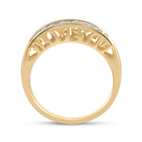 Load image into Gallery viewer, 10kt Yellow Gold Womens Round Diamond I Love You Band 1/5 Cttw

