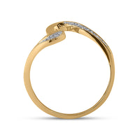 Load image into Gallery viewer, 10kt Yellow Gold Womens Round Diamond S Curve Band Ring 1/20 Cttw
