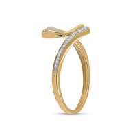 Load image into Gallery viewer, 10kt Yellow Gold Womens Round Diamond S Curve Band Ring 1/20 Cttw

