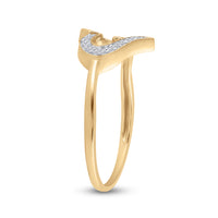 Load image into Gallery viewer, 10kt Yellow Gold Womens Round Diamond Heart Ring 1/20 Cttw
