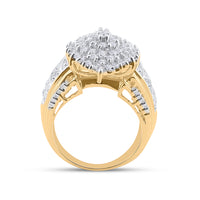 Load image into Gallery viewer, 10kt Yellow Gold Womens Round Diamond Marquise Cluster Ring 2.00 Cttw
