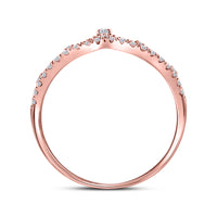 Load image into Gallery viewer, 10kt Rose Gold Womens Round Diamond Crown Tiara Fashion Band Ring 1/5 Cttw

