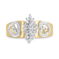 Load image into Gallery viewer, 10kt Yellow Gold Womens Round Diamond Mom Mother Ring 1/8 Cttw
