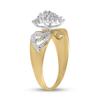 Load image into Gallery viewer, 10kt Yellow Gold Womens Round Diamond Mom Mother Ring 1/8 Cttw
