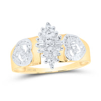Load image into Gallery viewer, 10kt Yellow Gold Womens Round Diamond Mom Mother Ring 1/8 Cttw
