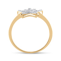 Load image into Gallery viewer, 10kt Yellow Gold Womens Round Diamond Star Ring 1/20 Cttw
