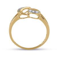 Load image into Gallery viewer, 10kt Yellow Gold Womens Round Diamond Split-shank Heart Ring 1/20 Cttw
