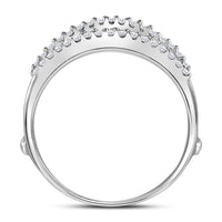 Load image into Gallery viewer, 14kt White Gold Womens Round Diamond Ring Guard Wrap Enhancer Wedding Band 1/4 Cttw
