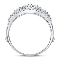 Load image into Gallery viewer, 14kt White Gold Womens Round Diamond Ring Guard Wrap Enhancer Wedding Band 1/4 Cttw

