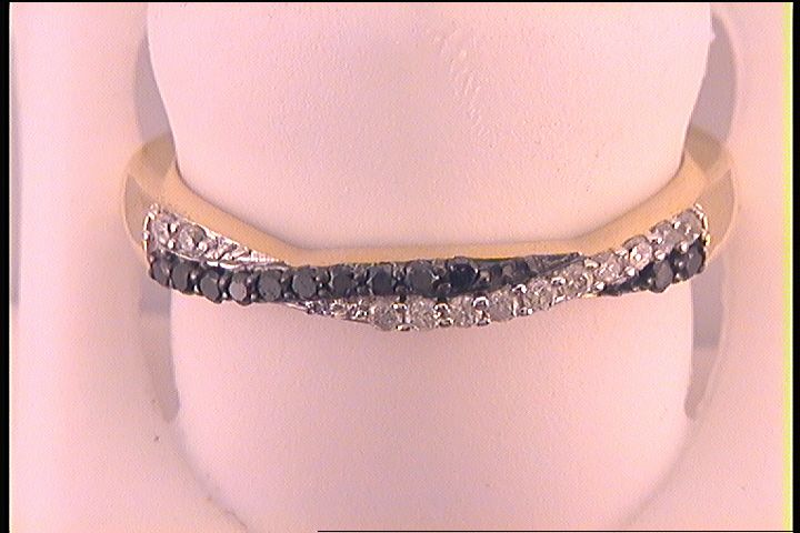 10kt Yellow Gold Womens Color Enhanced Black Diamond Band 1/4 Cttw