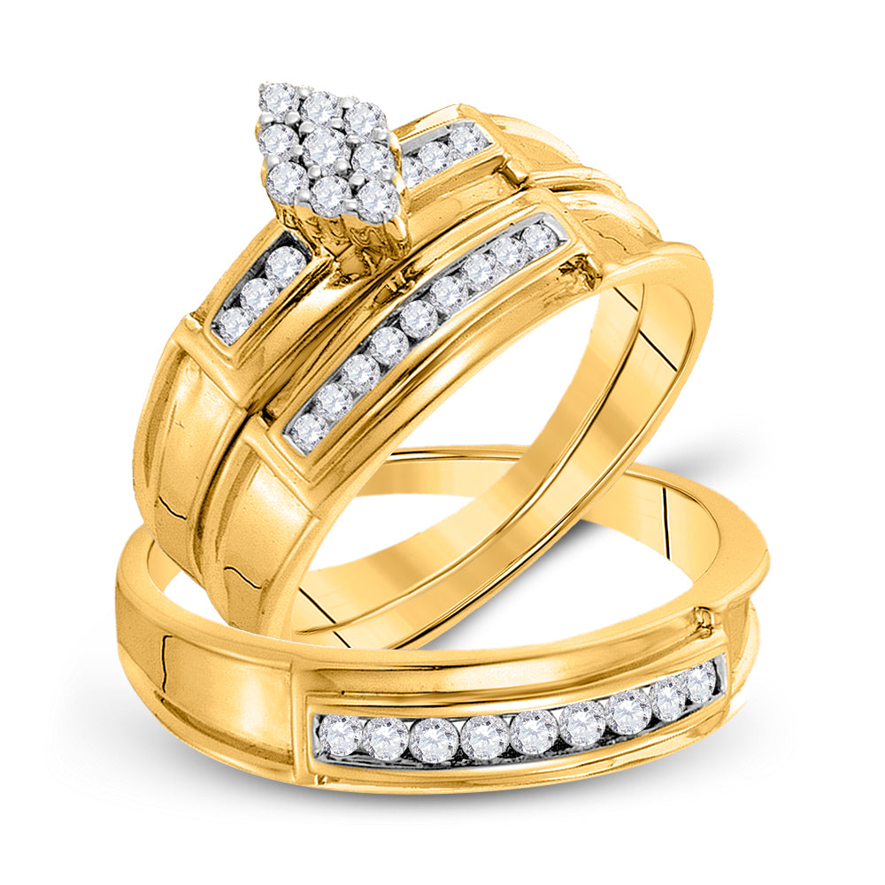 1/2CTW-DIA CLUSTER TRIO SET