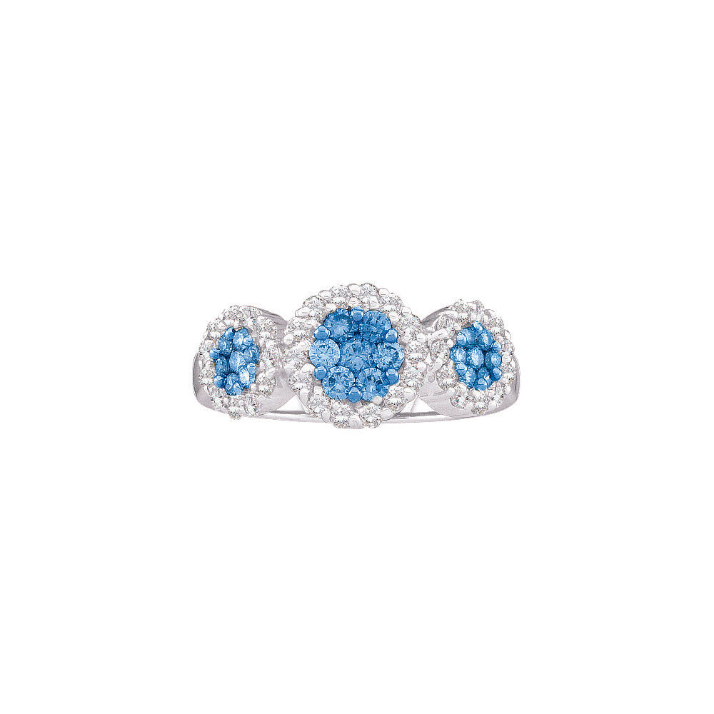 1 CTW-DIA BLUE FLOWER RING